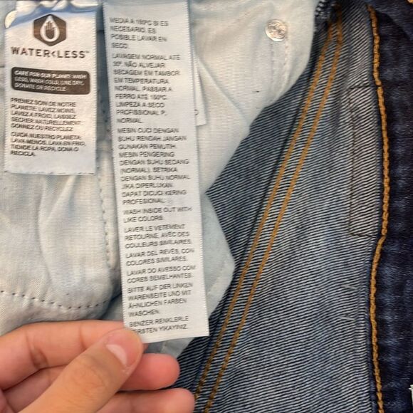 Levi's Ribcage Straight Ankle Distressed Dark Blue Jeans Sz 30 - Picture 12 of 16